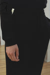 BASERANGE Loose Fit Sports Pants Made in Portugal BAS-FSP-HEI Black Italian Wool FSP
